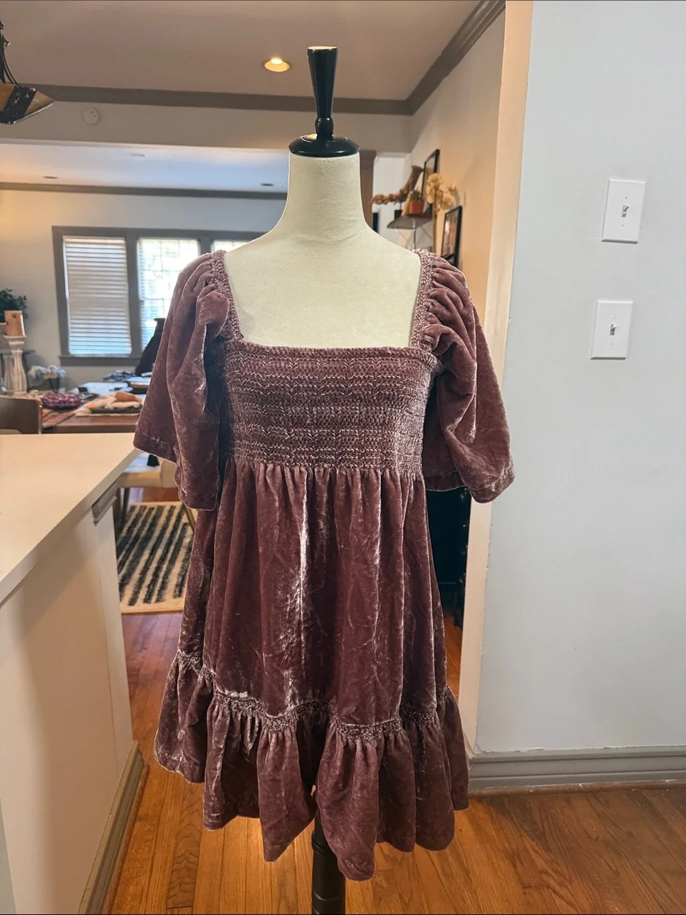 Free People dusty rose peasant dress